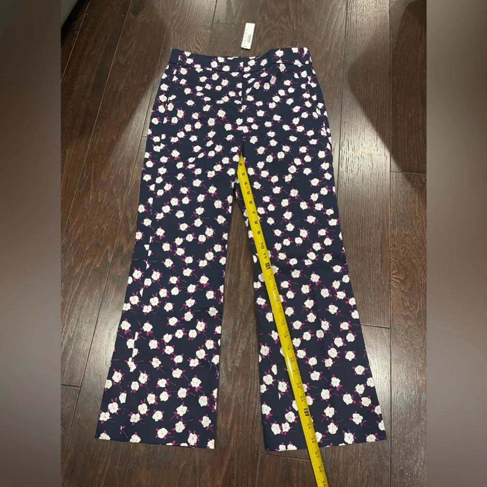 J. Crew Hayden Kickout Crop Blue Purple Floral Pants Size 4 tall NEW